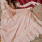 Romantic Jewel Neck Pink Prom Dress Lace A-Line Evening Dress C8494