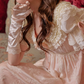Romantic Jewel Neck Pink Prom Dress Lace A-Line Evening Dress C8494