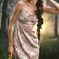 Robe de bal de princesse bustier à volants en satin long, robe de soirée C8117