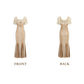Vintage Off-the-Shoulder Beige Prom Dress Ruffled Lace Tulle Mermaid Evening Dress C8497