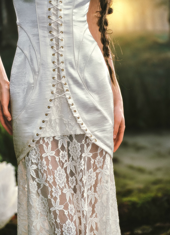 Robe de bal de princesse bustier à volants en satin long, robe de soirée C8117