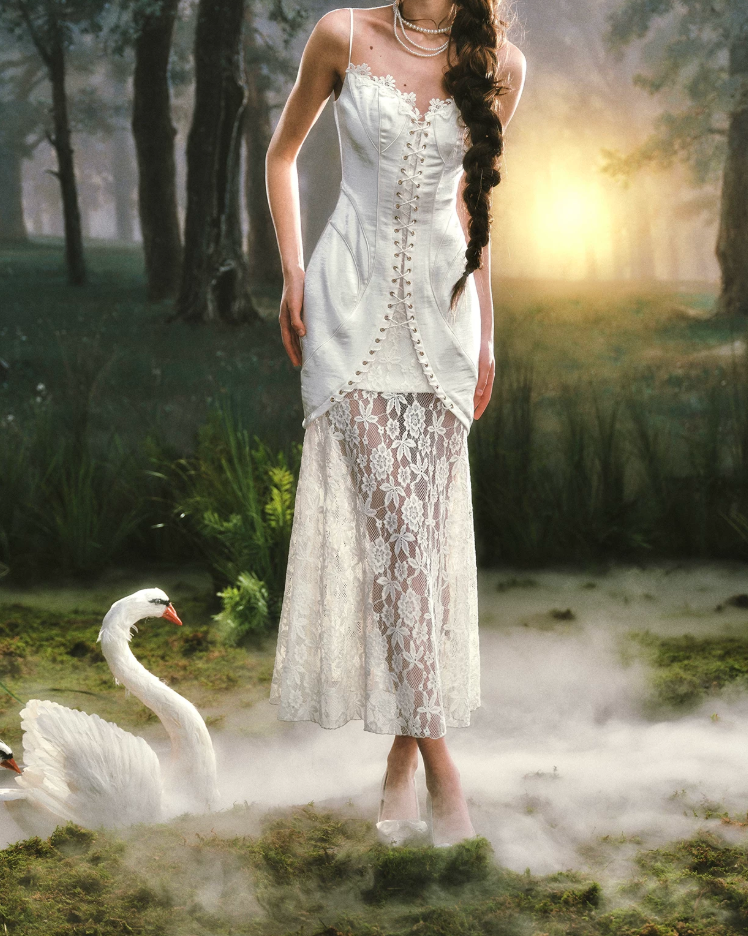 Robe de bal de princesse bustier à volants en satin long, robe de soirée C8117