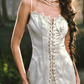 Robe de bal de princesse bustier à volants en satin long, robe de soirée C8117