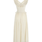 Charming Square Neck Ivory Prom Dress Ruffles Bodice Lace A-Line Evening Dress C8500