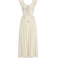 Charming Square Neck Ivory Prom Dress Ruffles Bodice Lace A-Line Evening Dress C8500