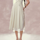 Charming Square Neck Ivory Prom Dress Ruffles Bodice Lace A-Line Evening Dress C8500