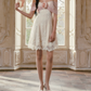 Mini robe de soirée en satin, sans bretelles, sans manches, ligne a, simple, C899