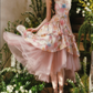 Robe de bal de princesse bustier à volants en satin long, robe de soirée C8117