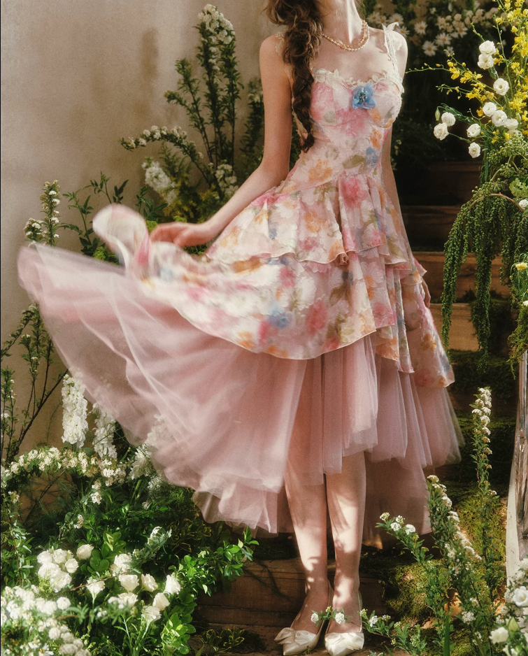 Robe de bal de princesse bustier à volants en satin long, robe de soirée C8117
