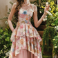 Robe de bal de princesse bustier à volants en satin long, robe de soirée C8117