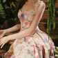 Robe de bal de princesse bustier à volants en satin long, robe de soirée C8117