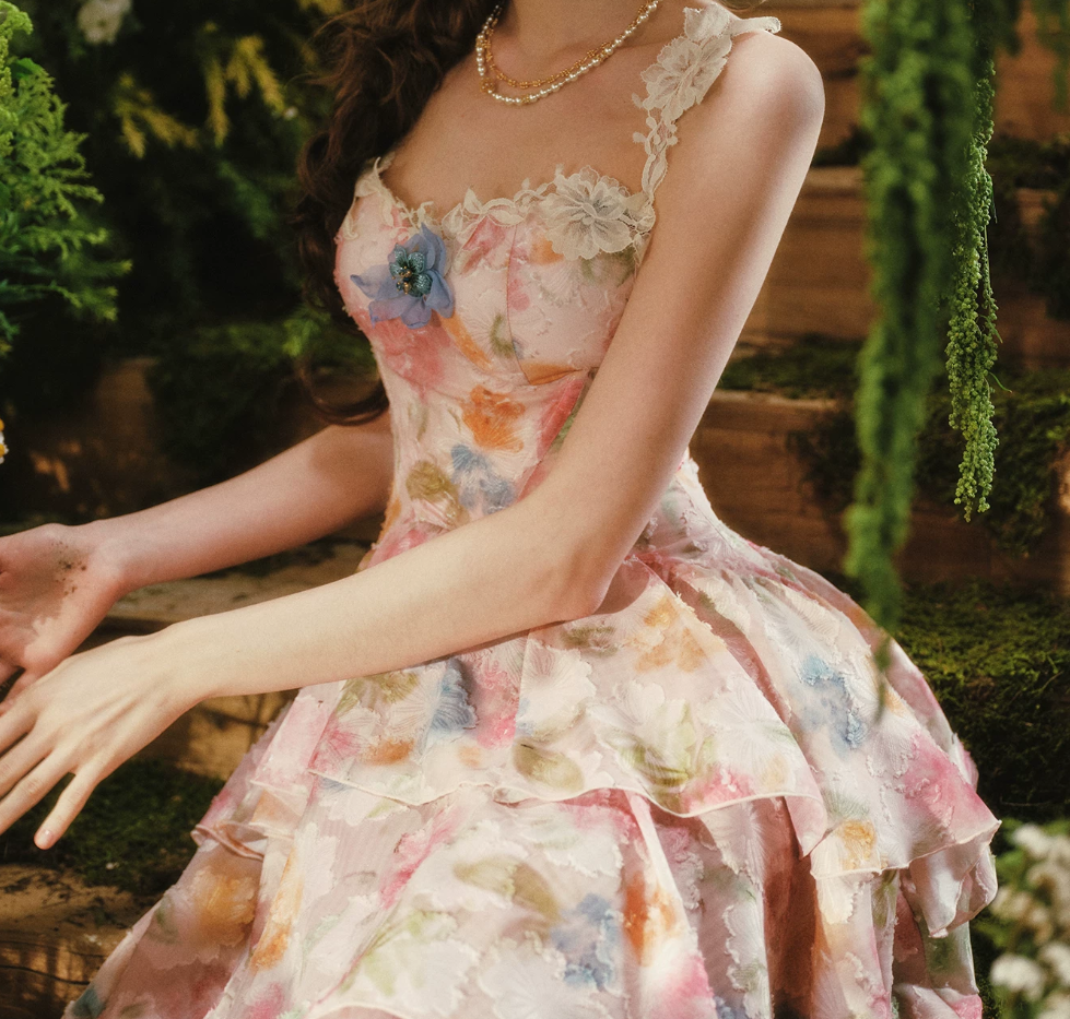 Robe de bal de princesse bustier à volants en satin long, robe de soirée C8117