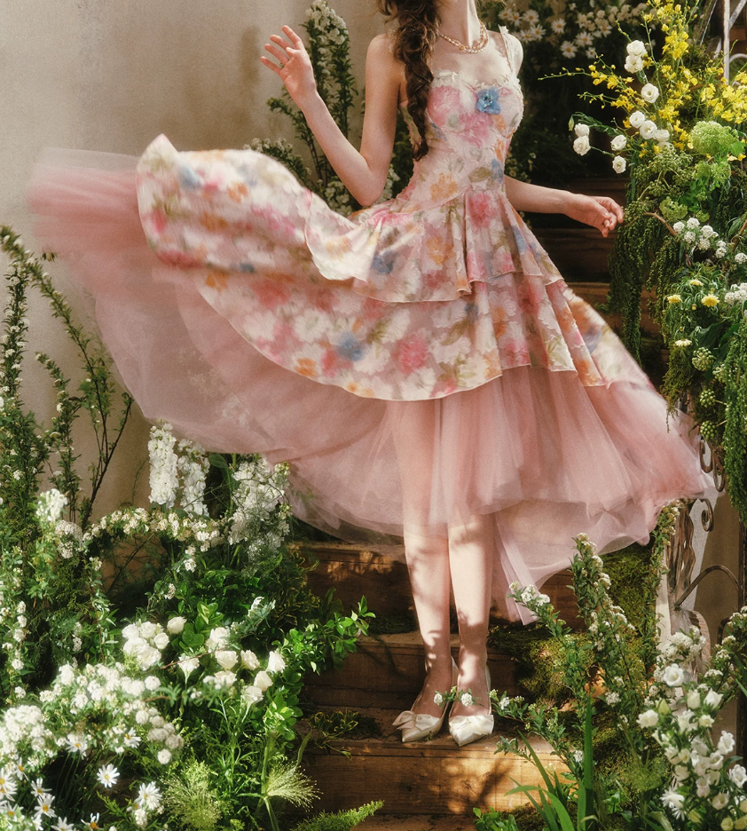 Robe de bal de princesse bustier à volants en satin long, robe de soirée C8117