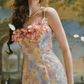 Ornate Spaghetti Straps Floral Prom Dress Appliques Sheath Evening Dress C8504
