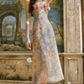 Ornate Spaghetti Straps Floral Prom Dress Appliques Sheath Evening Dress C8504
