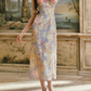Ornate Spaghetti Straps Floral Prom Dress Appliques Sheath Evening Dress C8504
