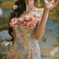 Ornate Spaghetti Straps Floral Prom Dress Appliques Sheath Evening Dress C8504