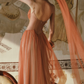 Robe de bal de princesse bustier à volants en satin long, robe de soirée C8117