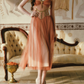 Robe de bal de princesse bustier à volants en satin long, robe de soirée C8117