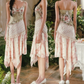 Mini robe de soirée en satin, sans bretelles, sans manches, ligne a, simple, C899
