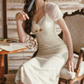 Robe de bal de princesse bustier à volants en satin long, robe de soirée C8117
