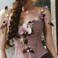 Robe de bal de princesse bustier à volants en satin long, robe de soirée C8117