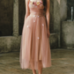 Ethereal Appliques Pink Prom Dress A-Line Spaghetti Straps Evening Dress C8512