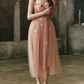 Ethereal Appliques Pink Prom Dress A-Line Spaghetti Straps Evening Dress C8512