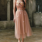 Ethereal Appliques Pink Prom Dress A-Line Spaghetti Straps Evening Dress C8512