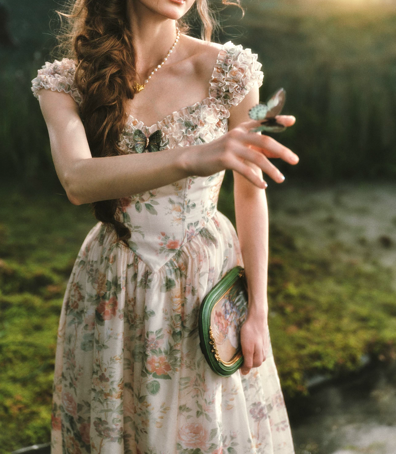 Robe de bal de princesse bustier à volants en satin long, robe de soirée C8117