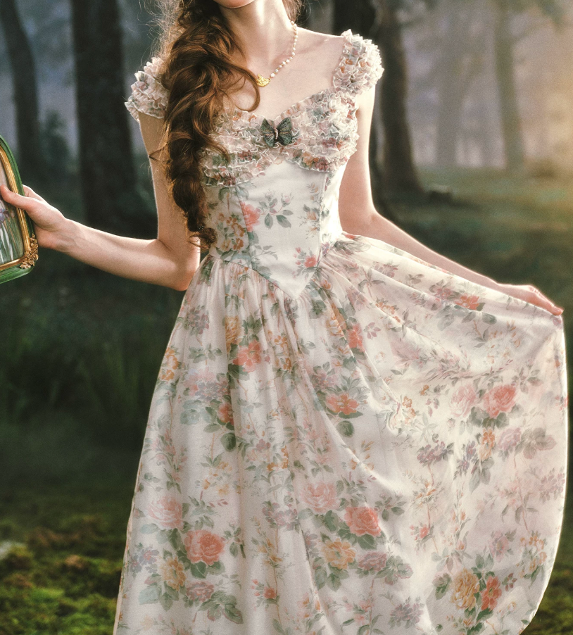 Robe de bal de princesse bustier à volants en satin long, robe de soirée C8117