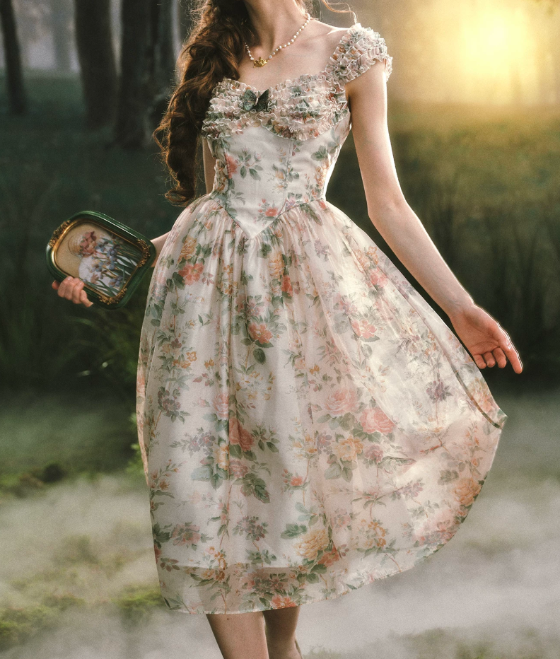 Robe de bal de princesse bustier à volants en satin long, robe de soirée C8117