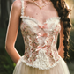 Ornate Spaghetti Straps Lace Prom Dress Floral Bows A-Line Evening Dress C8516