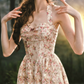 Charming Halter Neck Prom Dress Lace Floral A-Line Evening Dress C8517