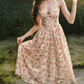 Charming Halter Neck Prom Dress Lace Floral A-Line Evening Dress C8517