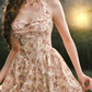 Charming Halter Neck Prom Dress Lace Floral A-Line Evening Dress C8517
