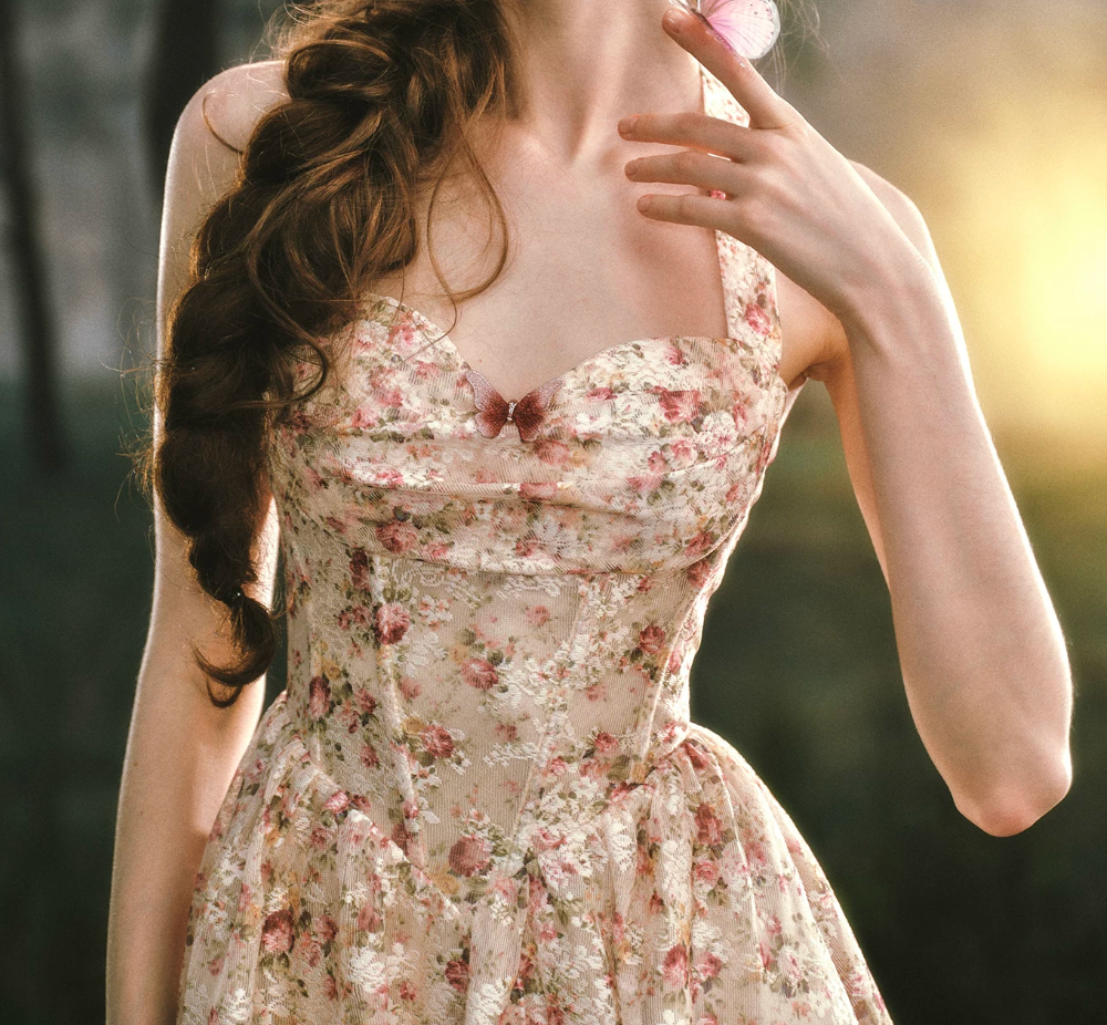 Charming Halter Neck Prom Dress Lace Floral A-Line Evening Dress C8517
