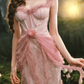 Ornate Spaghetti Straps Pink Prom Dress Ruffles Tulle Lace Sheath Evening Dress C8519