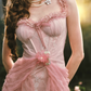 Ornate Spaghetti Straps Pink Prom Dress Ruffles Tulle Lace Sheath Evening Dress C8519
