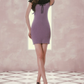 Unique Purple Homecoming Dress Boat Collar Sheath Birthday Dress C8520