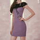 Unique Purple Homecoming Dress Boat Collar Sheath Birthday Dress C8520