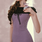 Unique Purple Homecoming Dress Boat Collar Sheath Birthday Dress C8520