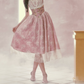 Romantic Round Neck Pink Prom Dress Lace Floral A-Line Evening Dress C8523