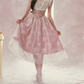 Romantic Round Neck Pink Prom Dress Lace Floral A-Line Evening Dress C8523