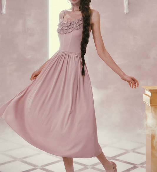 Simple Spaghetti Straps Purple Prom Dress Lace A-Line Evening Dress C8525