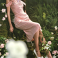 Trendy Spaghetti Straps Pink Prom Dress Appliques Beading Sheath Evening Dress C8527