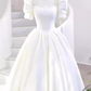 Fairytale A Line Short Sleeves Lace White Long Wedding Dresses C852