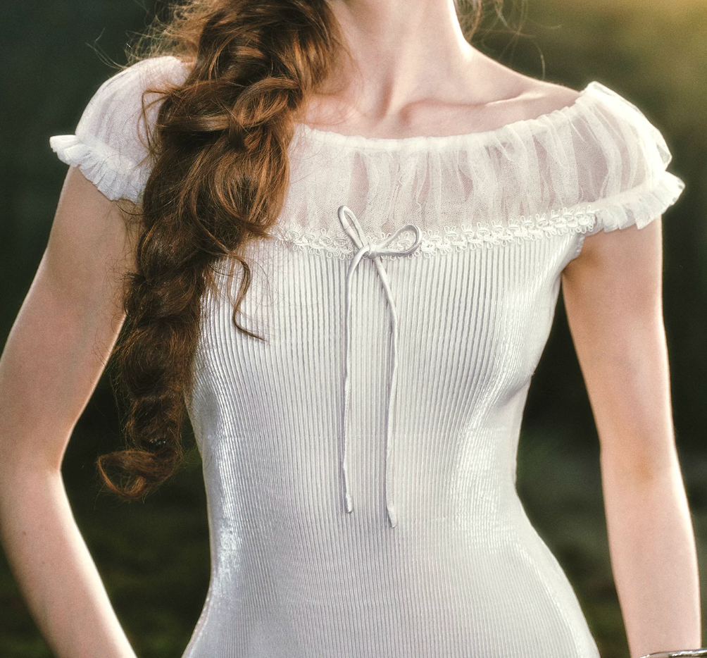 Elegant Boat Neck Prom Dress White Sheath Evening Dress C8530