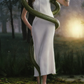 Elegant Boat Neck Prom Dress White Sheath Evening Dress C8530