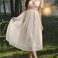 Robe de bal de princesse bustier à volants en satin long, robe de soirée C8117